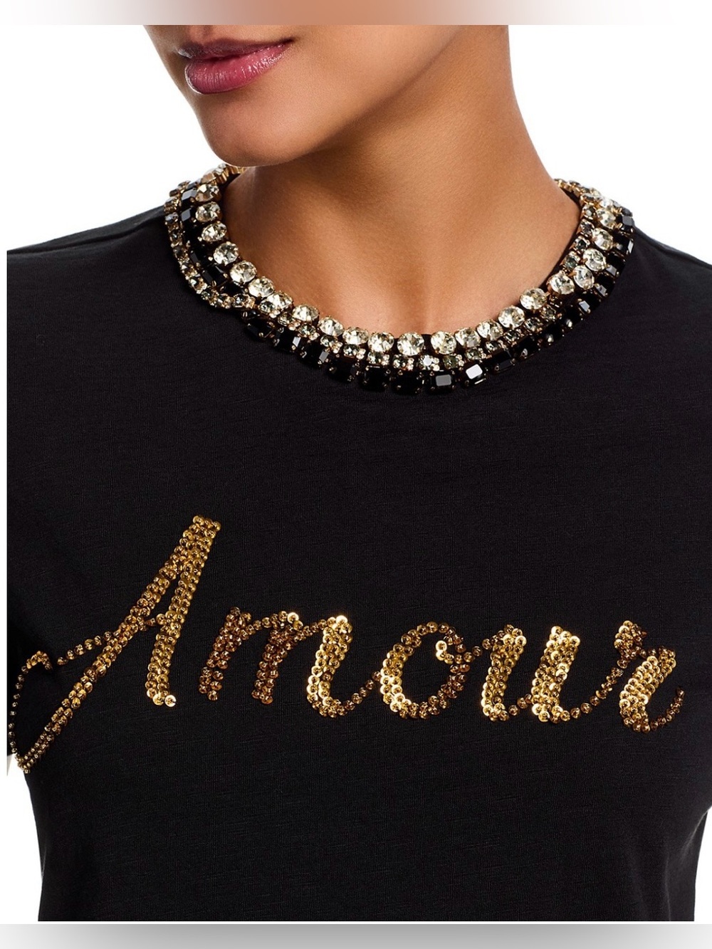 cinq a sept Black Embellished Top